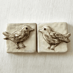 Sparrow Pair Hand Painted